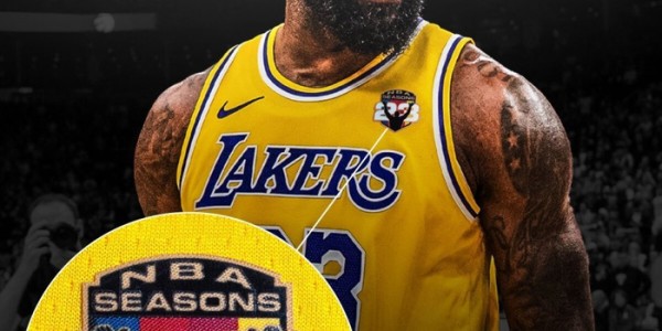 詹姆斯专属徽章细节曝光：纪念生涯第23个赛季 激动回应称无比荣幸|NBA|迈阿密热火队|洛杉矶湖人队|萨克拉门托国王队|克利夫兰骑士队_新浪体育_新浪新闻